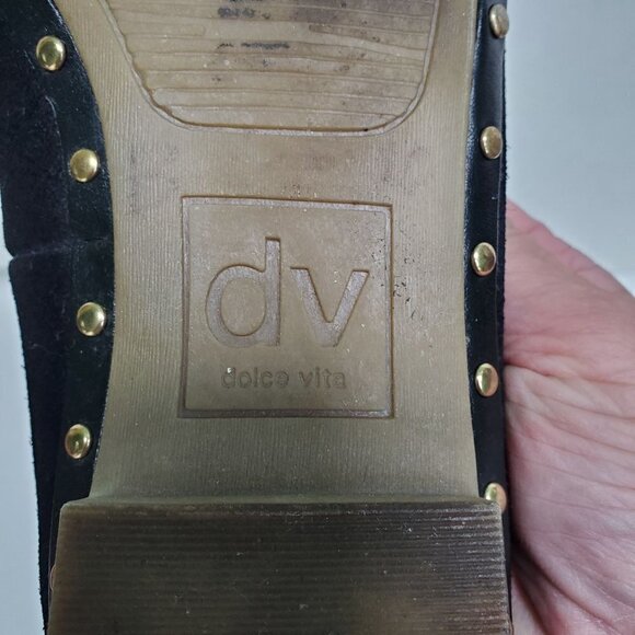 DV By Dolce Vida Molly Black Suede Calf Hair Tassel Loafers Size 7.5 - Picture 8 of 8